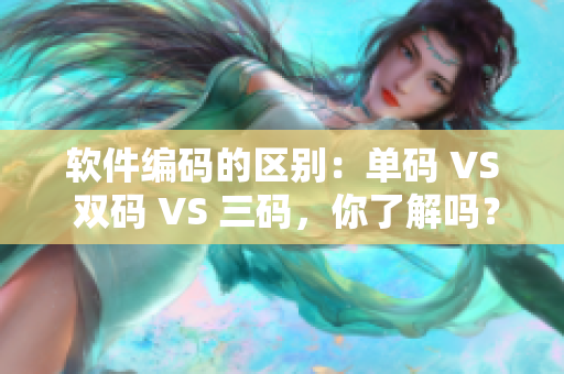 软件编码的区别：单码 VS 双码 VS 三码，你了解吗？