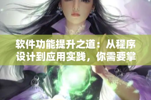 软件功能提升之道：从程序设计到应用实践，你需要掌握哪些技巧