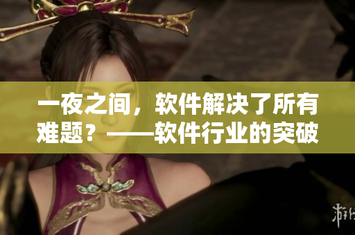 一夜之间，软件解决了所有难题？——软件行业的突破性变革