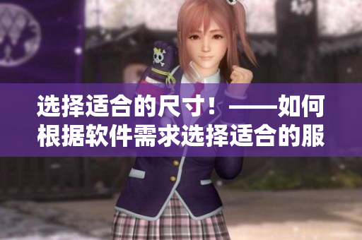选择适合的尺寸！——如何根据软件需求选择适合的服务器容量？