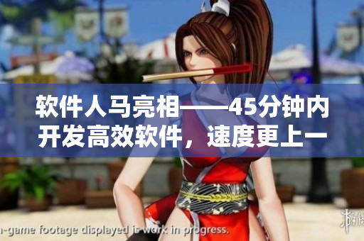 软件人马亮相——45分钟内开发高效软件，速度更上一层楼！