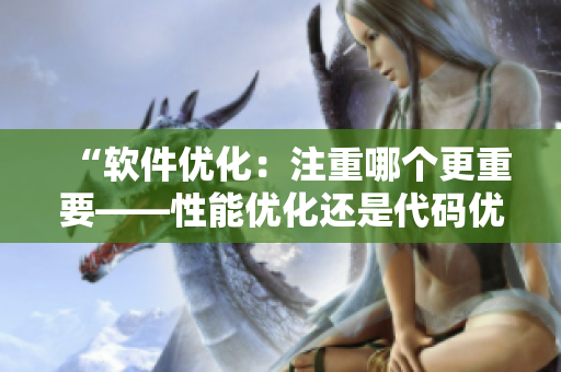 “软件优化：注重哪个更重要——性能优化还是代码优化？”