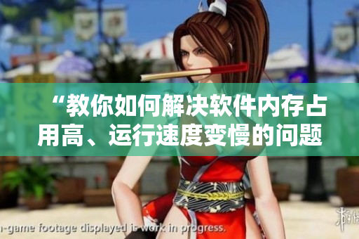 “教你如何解决软件内存占用高、运行速度变慢的问题”