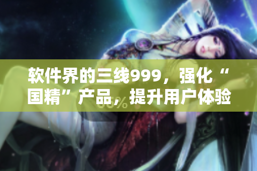 软件界的三线999，强化“国精”产品，提升用户体验！