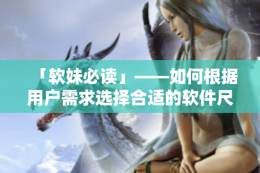 「软妹必读」——如何根据用户需求选择合适的软件尺寸？