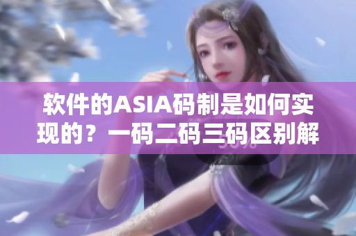 软件的ASIA码制是如何实现的？一码二码三码区别解析！