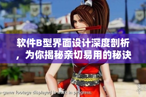 软件B型界面设计深度剖析，为你揭秘亲切易用的秘诀