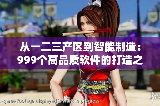 从一二三产区到智能制造：999个高品质软件的打造之路
