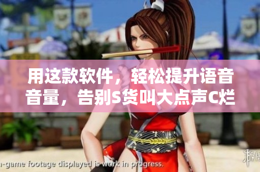 用这款软件，轻松提升语音音量，告别S货叫大点声C烂你的SB视频